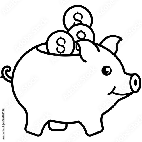 Thrifty Piggy Bank for Saving Coins and Cash