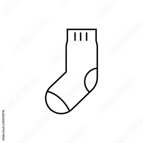 Sock line icon isolated on white background. Vector illustration.