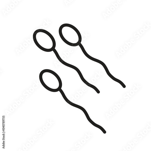 Sperm icon symbol isolated on white background. Vector illustration.