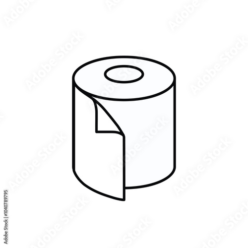 Toilet paper roll icon isolated on white background. Vector illustration.