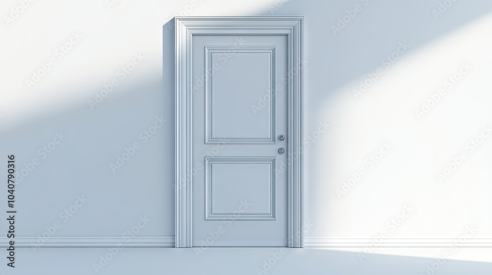 Minimalist 3D White Door Design in Bright Environment Minimalist 3D White Door Design in Bright Environment