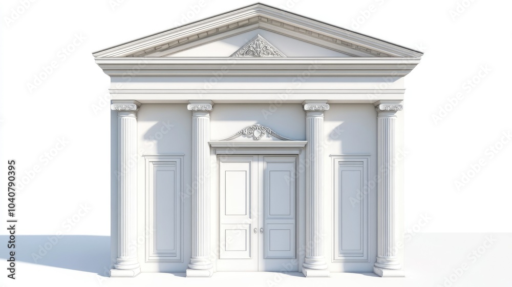 Traditional White Architecture in 3D Render Traditional White Architecture in 3D Render