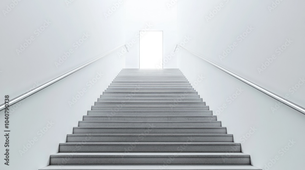 Dramatic Perspective of a Staircase Leading to Light Dramatic Perspective of a Staircase Leading to Light