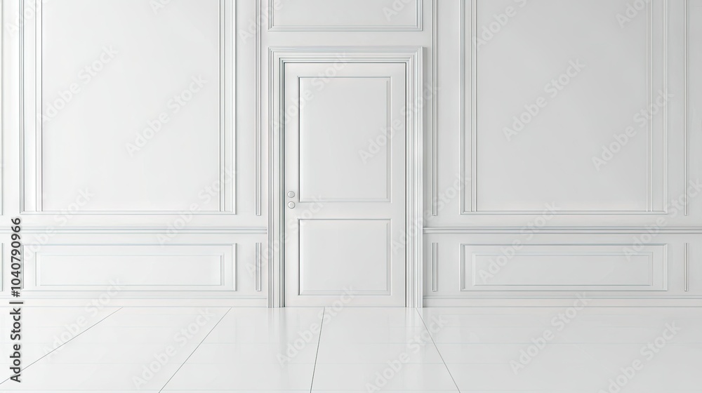 Modern White Minimalist Interior 3D Illustration Modern White Minimalist Interior 3D Illustration