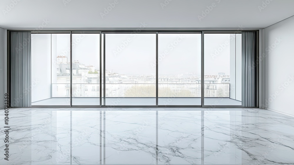 Fototapeta premium Modern Stylish Interior with Large Windows