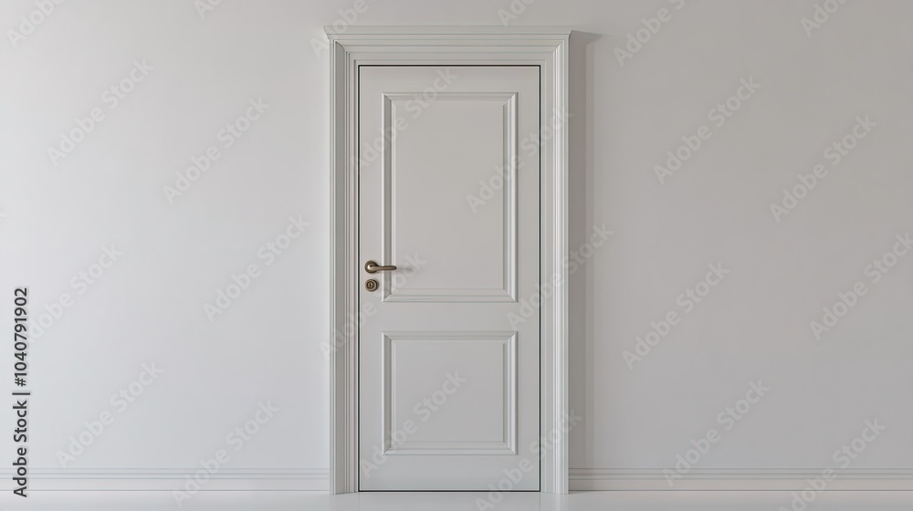 Modern White Door in Minimalist Interior Design