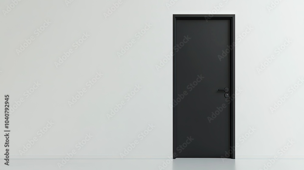Naklejka premium Sleek Matte Steel Door in Modern Interior Design