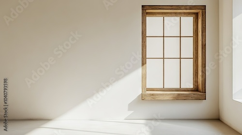 Stunning Oversized Wooden Window in Minimalist Space