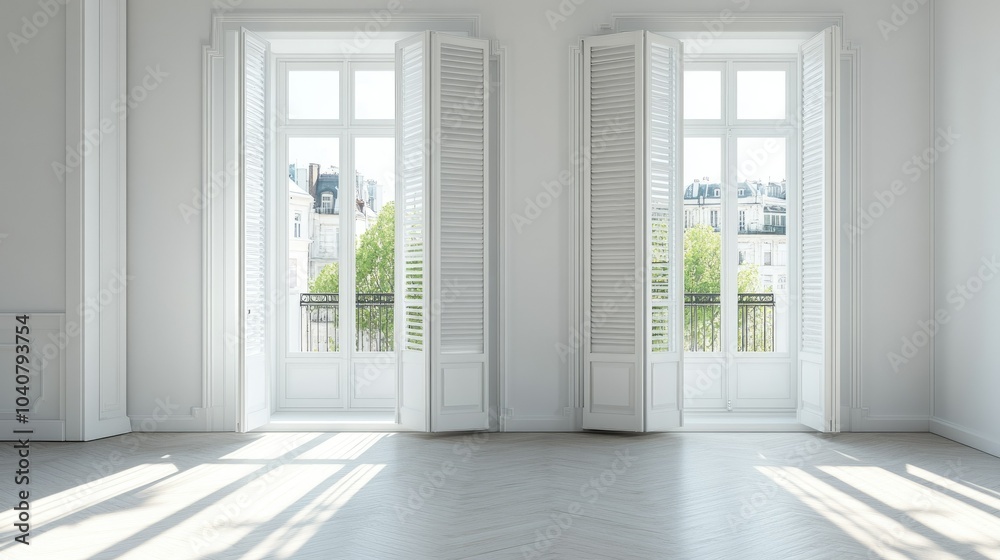 Fototapeta premium Stylish Open Space with Light and Elegant Windows