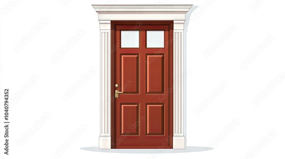 Classic Wooden Door with Elegant Trim Design Classic Wooden Door with Elegant Trim Design