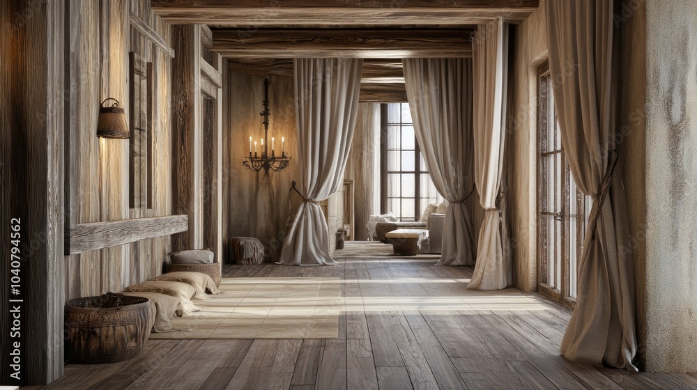 Rustic Warm Room with Wooden Accents and Natural Light Rustic Warm Room with Wooden Accents and Natural Light