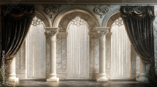 3D Artistic Marble Interior Architecture Scene