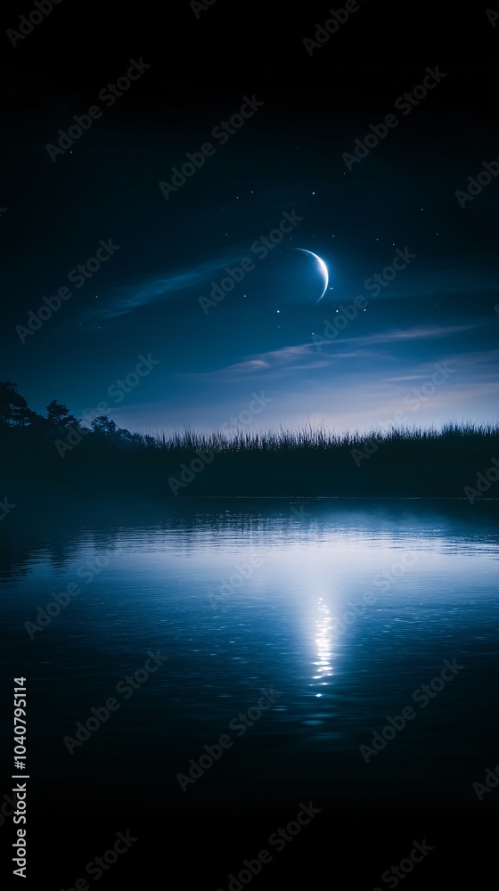 A serene lake surrounded by misty pine forests, reflecting the calm and mysterious atmosphere of nature's beauty. The soft blue tones A serene lake surrounded by misty pine forests, reflecting the calm and mysterious atmosphere of nature's beauty. The soft blue tones