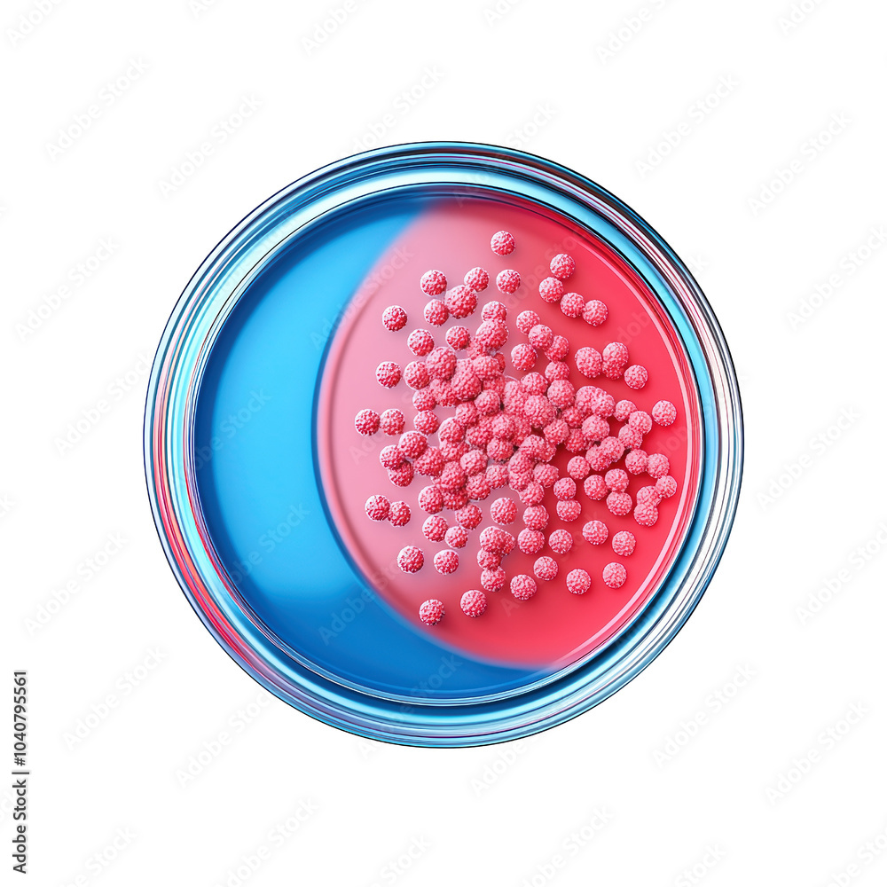 Petri dish with growth medium and pink bacteria, isolated on a white background. isolated on transparent background. Petri dish with growth medium and pink bacteria, isolated on a white background. isolated on transparent background.