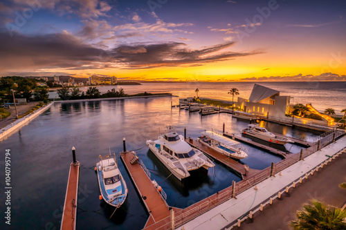 The beautiful island of Okinawa main island, in the Ryukyu Islands of Japan, with pristine waters and beaches is relatively unspoiled