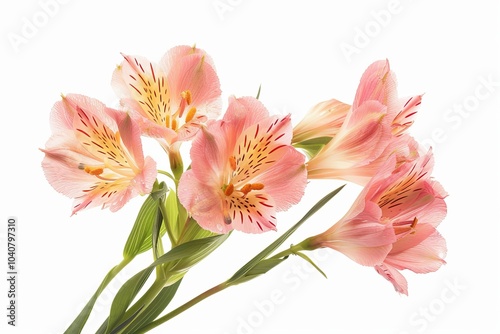 Alstroemeria flower isolated on white background