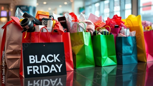 Black Friday Frenzy Colorful Bags Loaded with Exciting Products