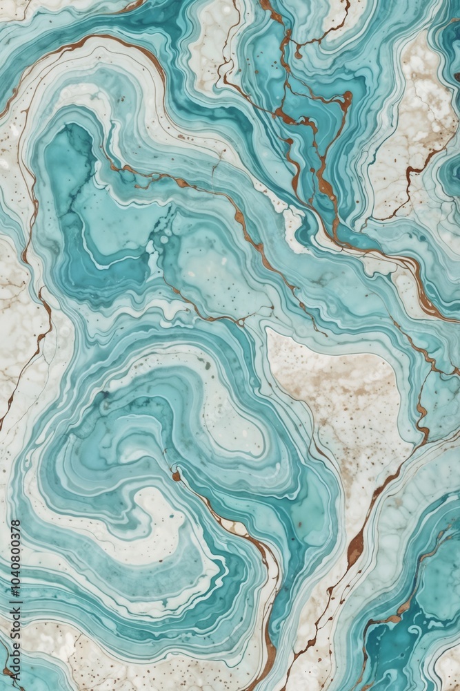 Fototapeta premium Marble texture in shades of blue and brown, creating a luxurious and natural stone pattern for backgrounds and design projects. 