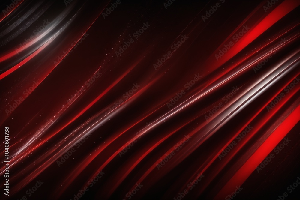 Fototapeta premium Abstract red and black wavy lines creating a dynamic and energetic visual pattern, perfect for modern and edgy designs.