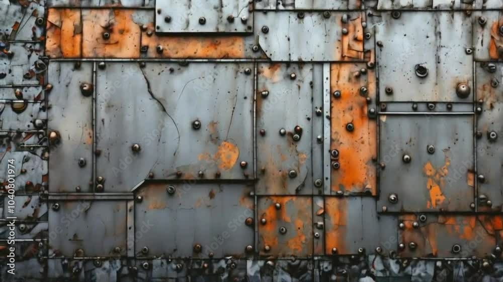 Industrial Abstract with Metallic Shapes and Grungy Rust Texture Industrial Abstract with Metallic Shapes and Grungy Rust Texture