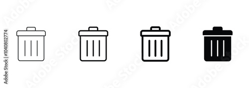 trash can icon set. Delete icon vector