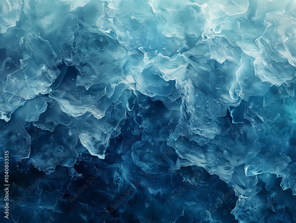Obraz premium Aerial view of frozen ice formations creating stunning textures in a cold environment. Generative AI