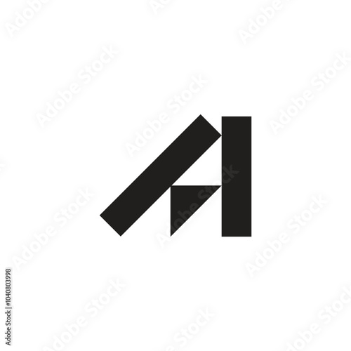 Logo letter A block falling unique design with blank background