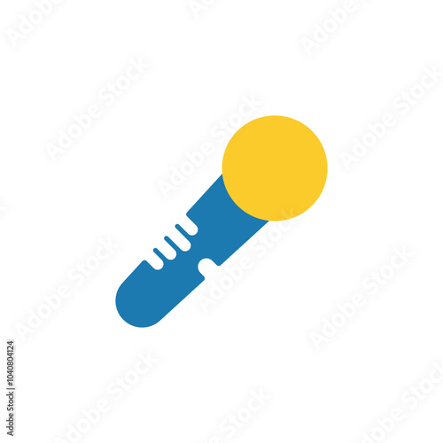 Logo or icon hand hold microphone unique design with blank background