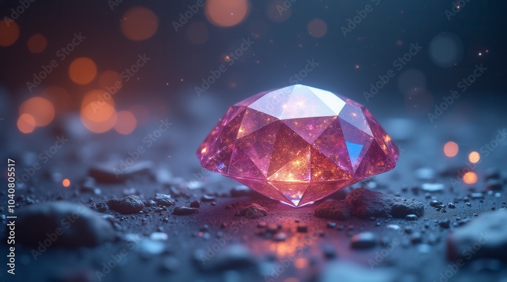 Shiny crystal on abstract background luxury jewelry stone shining diamond