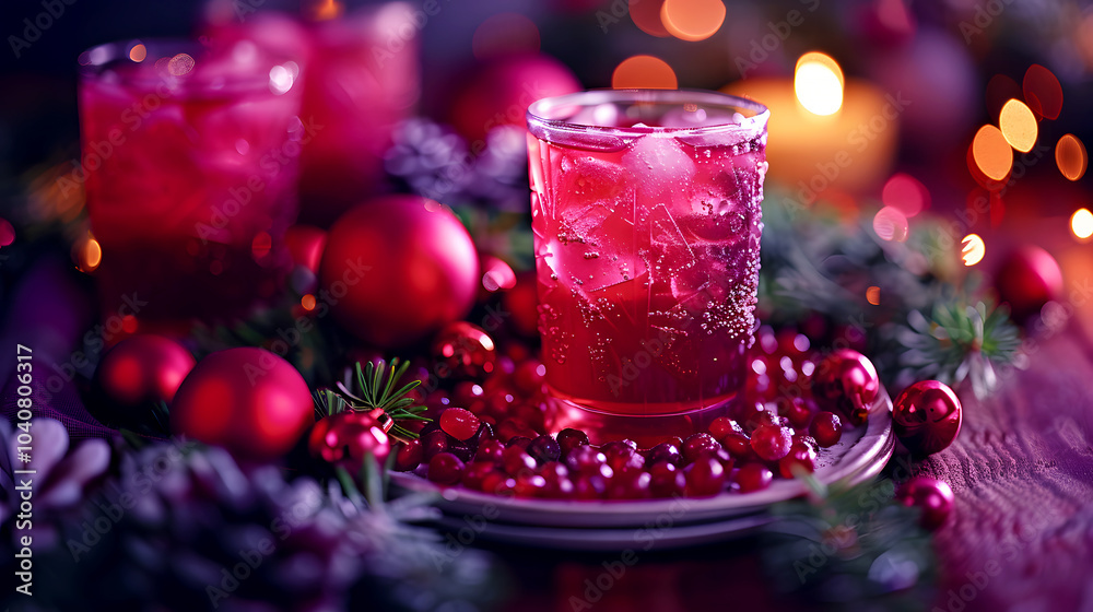 Refreshing Holiday Drink with Festive Decor Refreshing Holiday Drink with Festive Decor