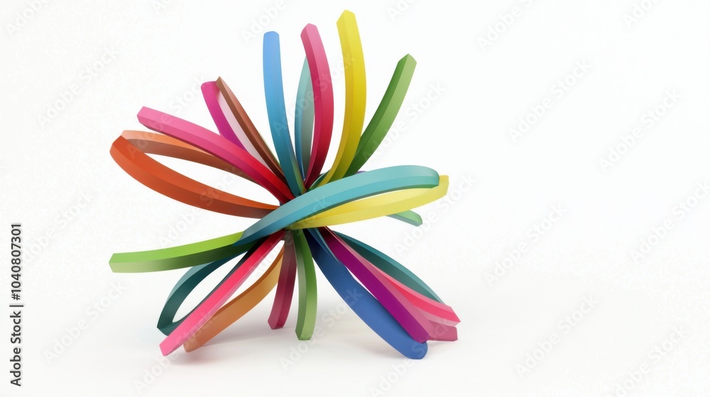 Naklejka premium Abstract 3D Rendered Colorful Shapes: A Visual Symphony