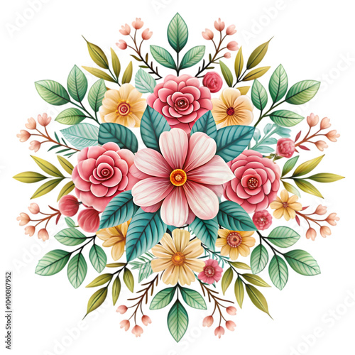 floral design element isolated on transparent background