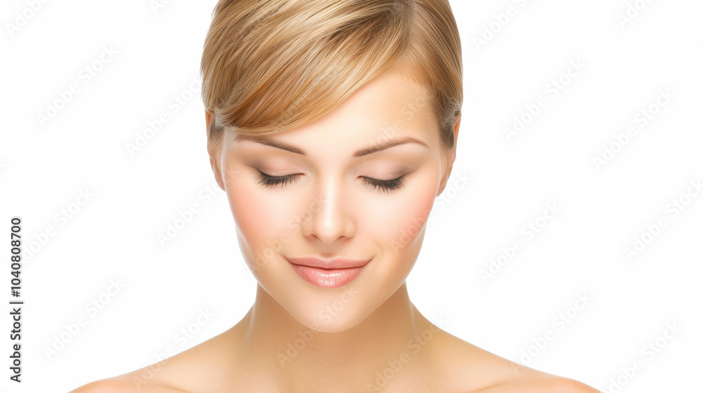 Radiant beauty captured in a serene moment, showcasing the elegance and grace of a quiet pose with closed eyes. Radiant beauty captured in a serene moment, showcasing the elegance and grace of a quiet pose with closed eyes.
