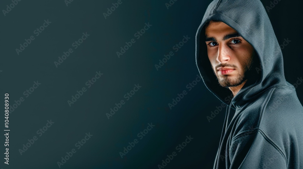 A mysterious man cloaked in shadows, his hood blending seamlessly with the dark backdrop, evoking intrigue and depth. A mysterious man cloaked in shadows, his hood blending seamlessly with the dark backdrop, evoking intrigue and depth.