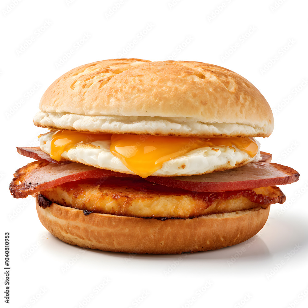 breakfast sandwich isolated on white breakfast sandwich isolated on white