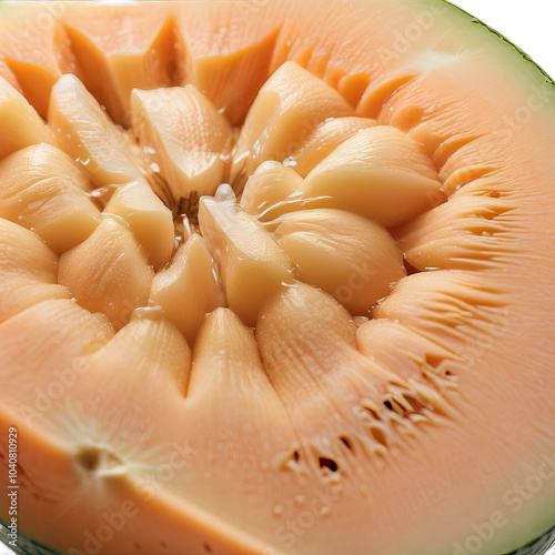 closeup of Ambrosia Melon on white background photo