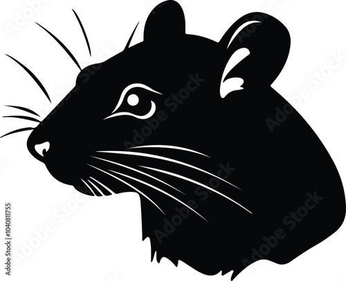 Black silhouette of rat head