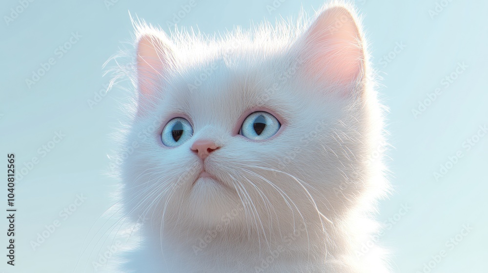 Cute White Cat with Pristine Coat Cute White Cat with Pristine Coat
