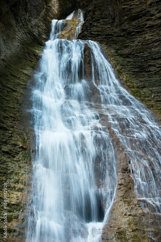 Cascading Waterfall in a Rocky Landscape Cascading Waterfall in a Rocky Landscape