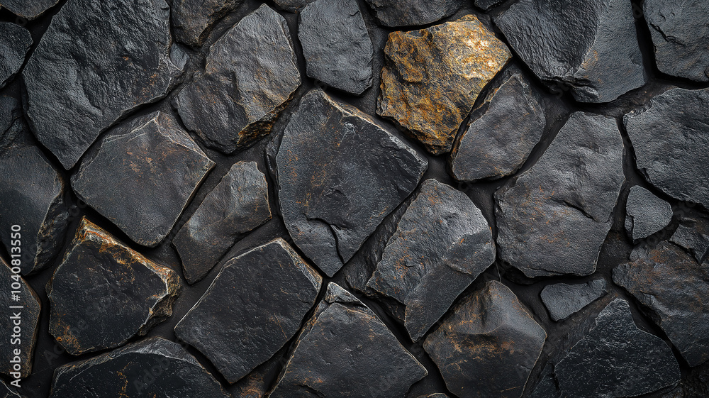 Fototapeta premium Minimalist black stone texture background offering free copy space for use