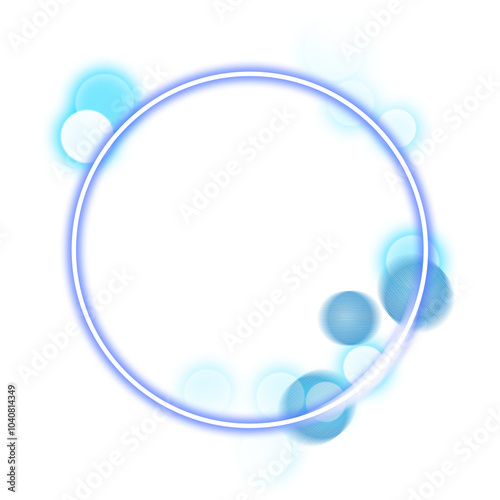 Soft Blue Glowing Circle with Light Orbs