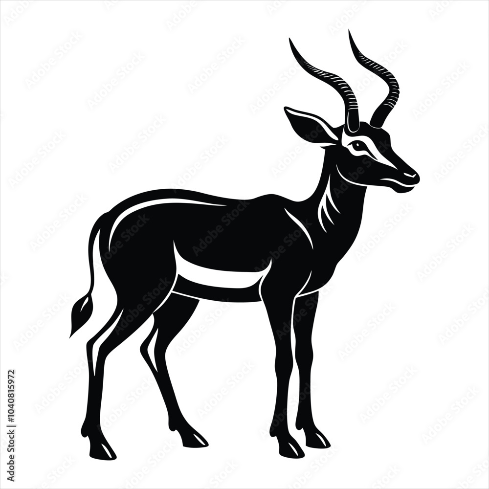 Obraz premium Gazelle silhouette vector