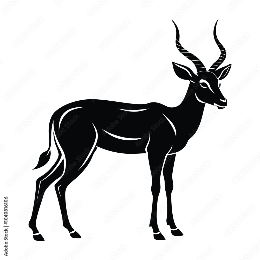 Obraz premium Gazelle silhouette vector