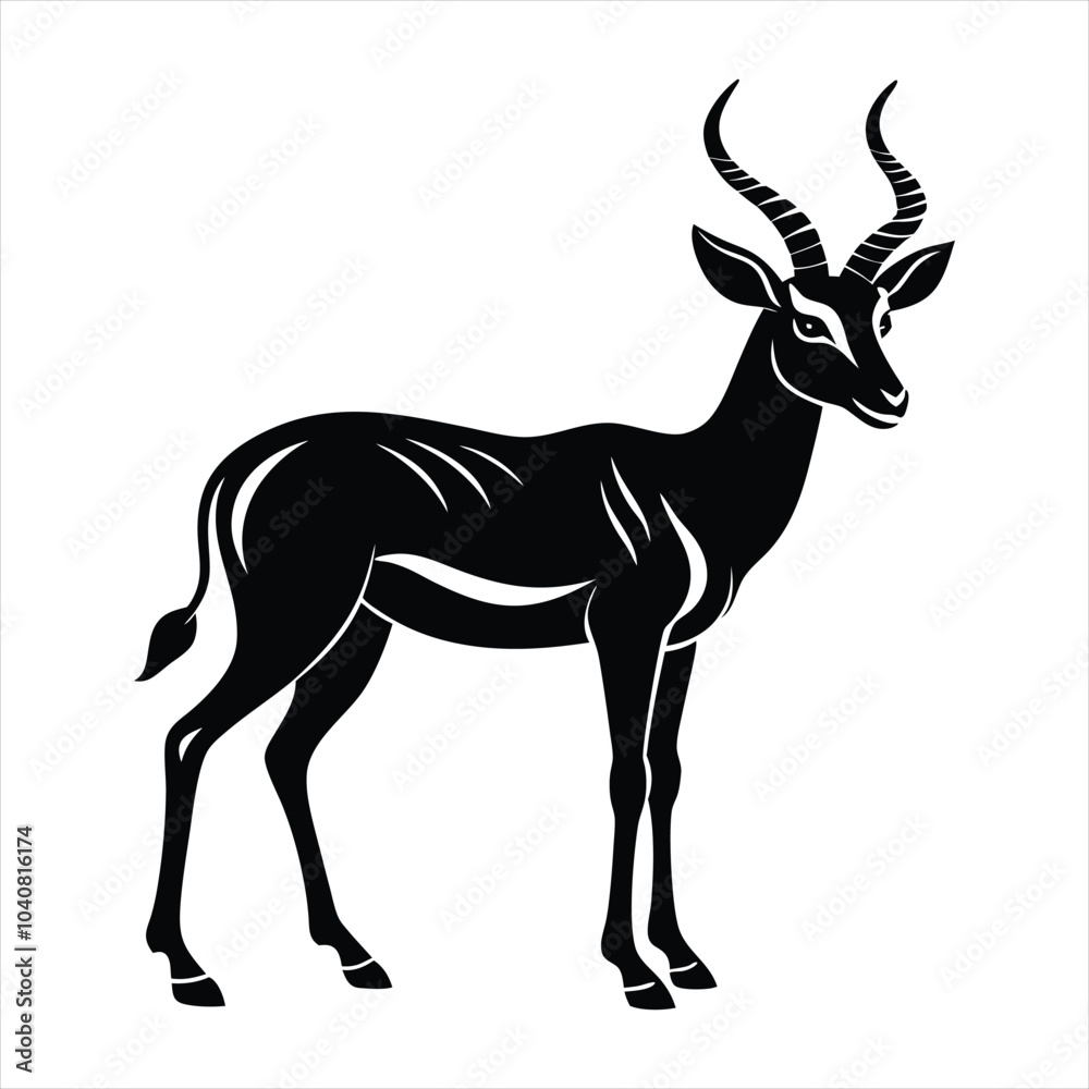 Obraz premium Gazelle silhouette vector