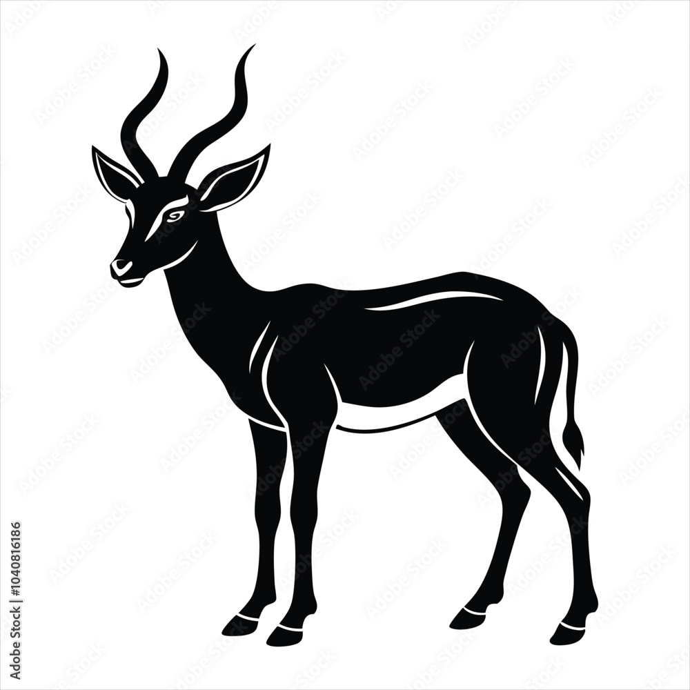 Fototapeta premium Gazelle silhouette vector
