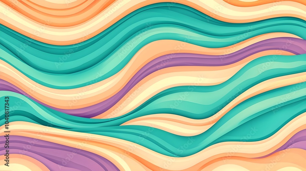 Serene Fluid Abstract Design in Vibrant Colors Serene Fluid Abstract Design in Vibrant Colors