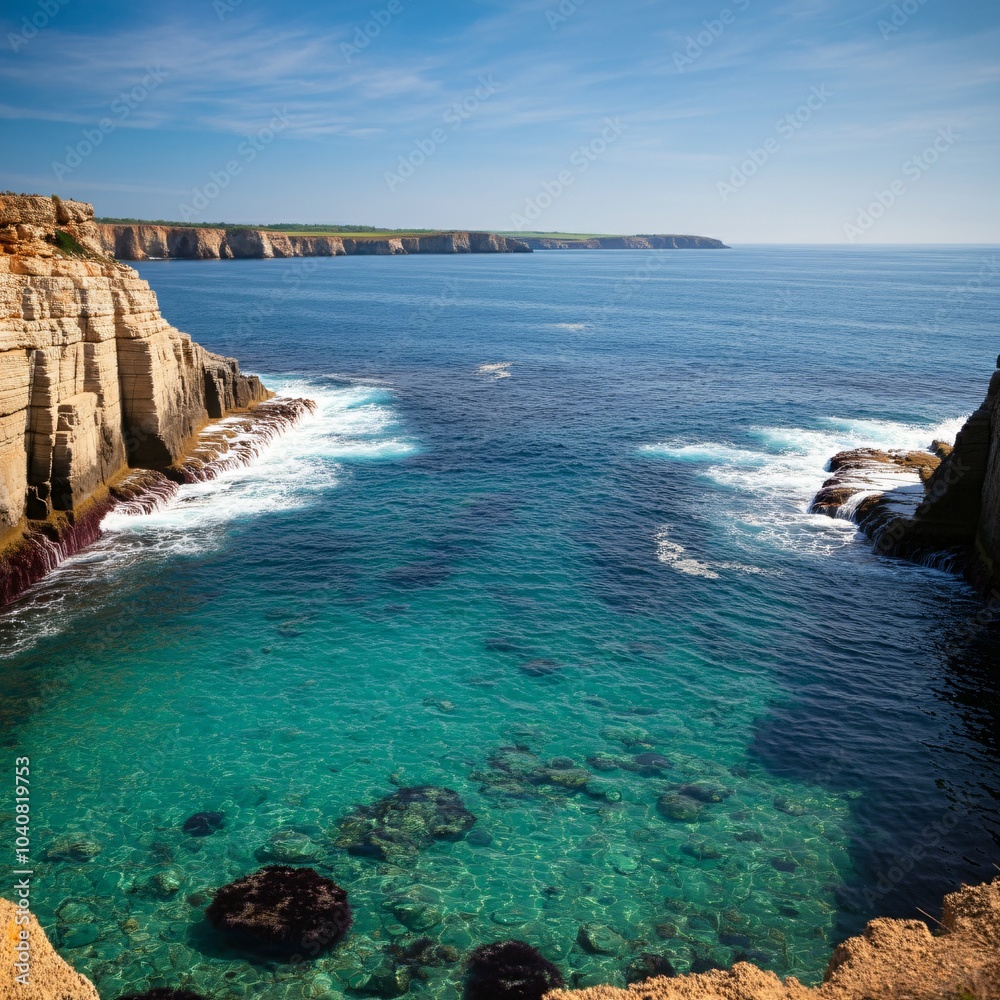 custom made wallpaper toronto digitalMajestic ocean waves crashing against rugged cliffs