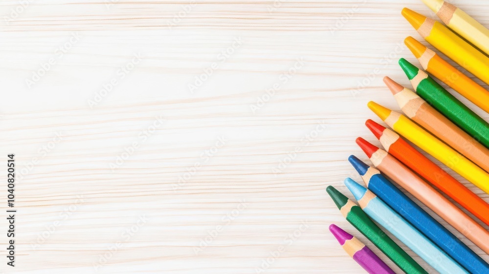 Toddler coloring with crayons, flat design, top view, art time theme, cartoon drawing, Triadic Color Scheme Toddler coloring with crayons, flat design, top view, art time theme, cartoon drawing, Triadic Color Scheme