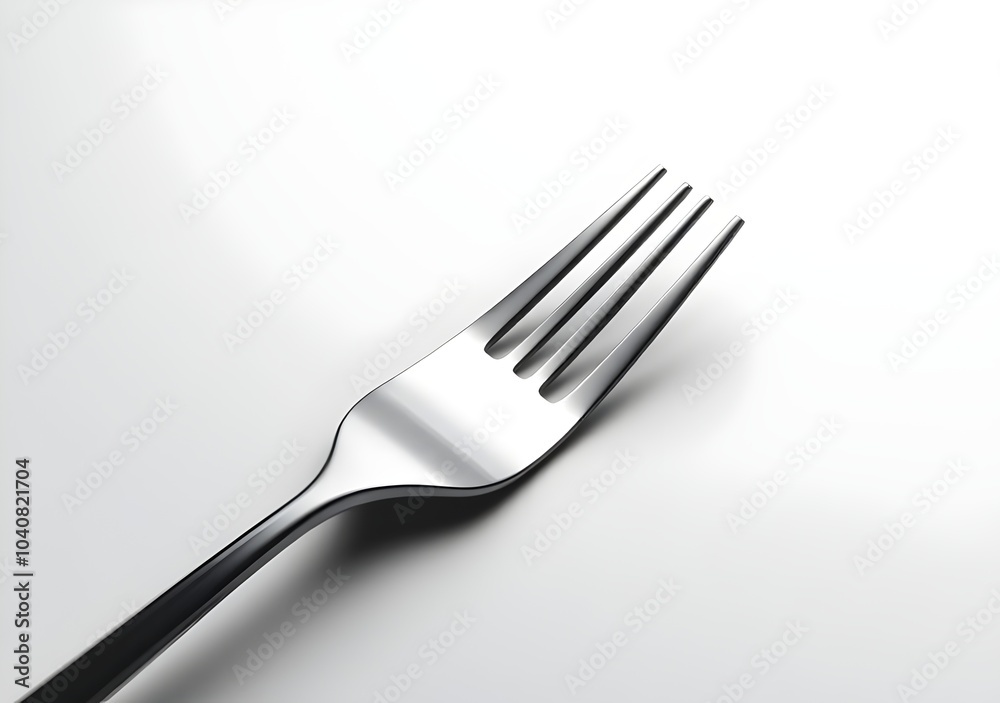 Shiny stainless steel fork, isolated on white background Shiny stainless steel fork, isolated on white background