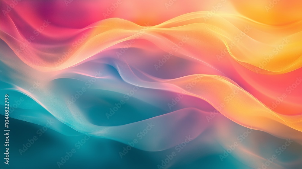Abstract colorful background with blurred shapes and soft lines, creating an ethereal atmosphere for artistic expression